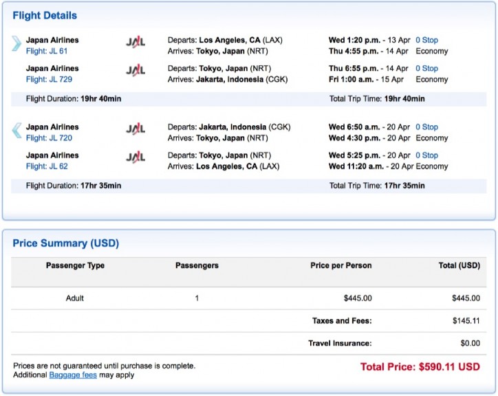 Los Angeles to Jakarta for $590 R/T | Airfare Spot