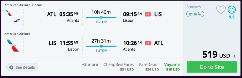 Atlanta to Portugal: Porto or Lisbon from $519 R/T [OneWorld]