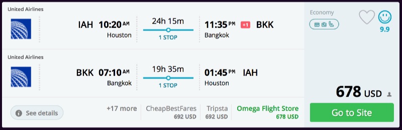 ORD, EWR, JFK, IAD, IAH to Bangkok, Thailand from $594 R/T