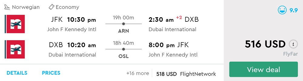 How Much Does It Cost To Fly To Dubai From New York