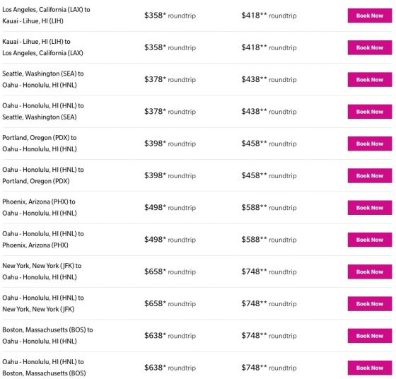 Hawaiian Airlines Spring Sale with fares to Hawaii from $149 one-way