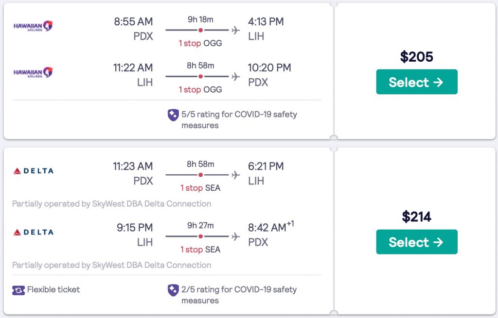 Portland to Hawaii Kauai from 205 R/T
