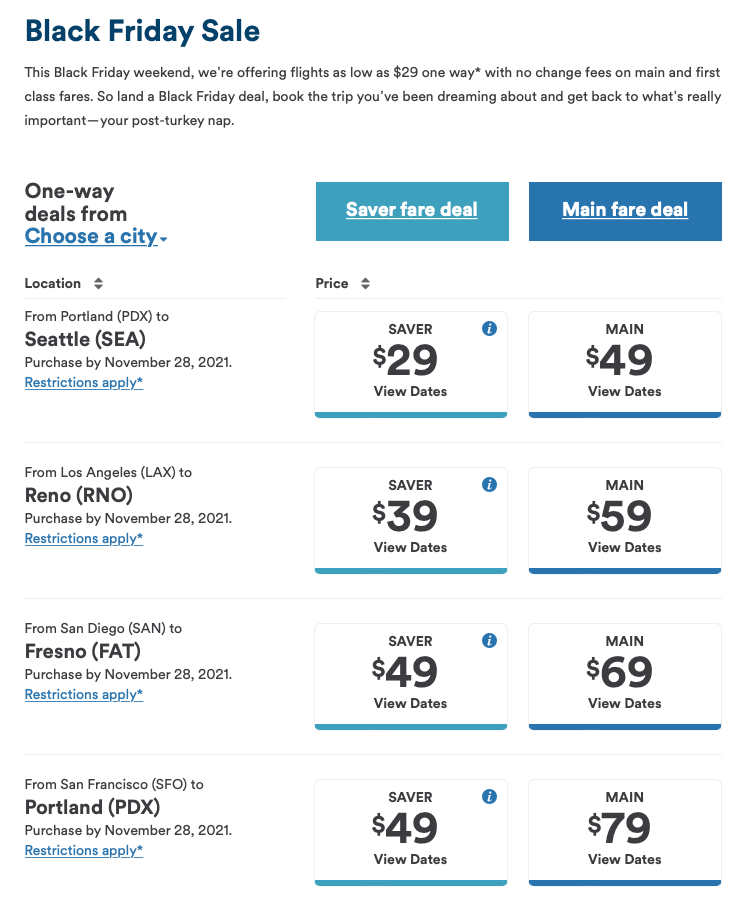 Black Friday Sale from Alaska Airlines, fares from 29 oneway