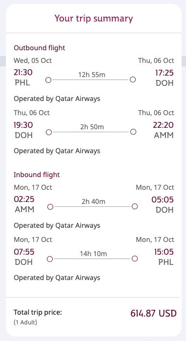 airline tickets to amman jordan