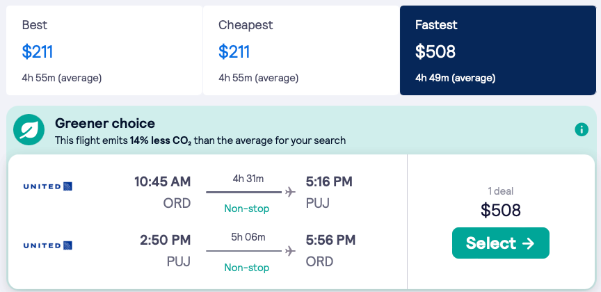 Nonstop flights to Punta Cana, Dominican Republic from $169 R/T