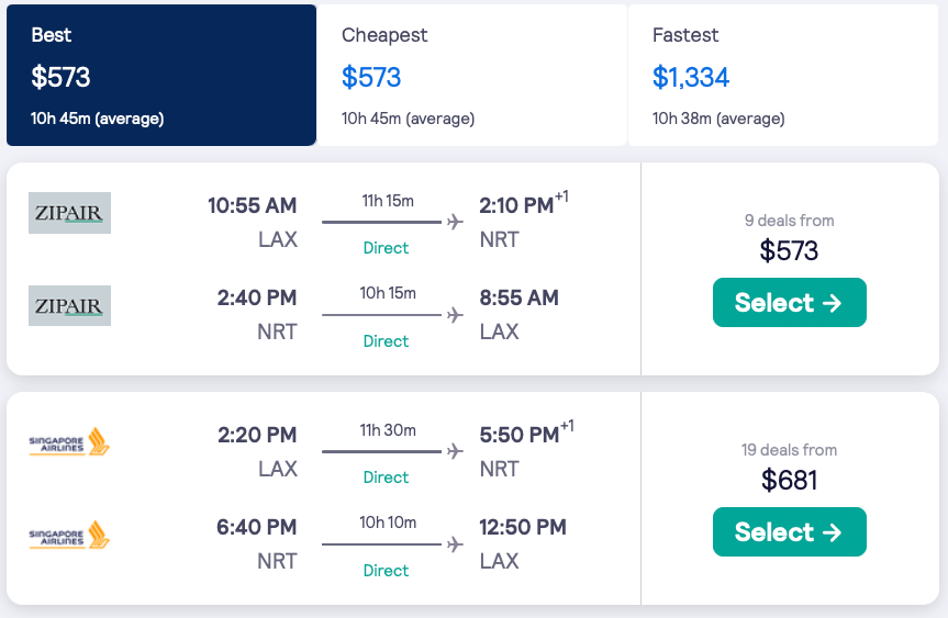 Nonstop flights to Tokyo, Japan from LA from only 528 R/T